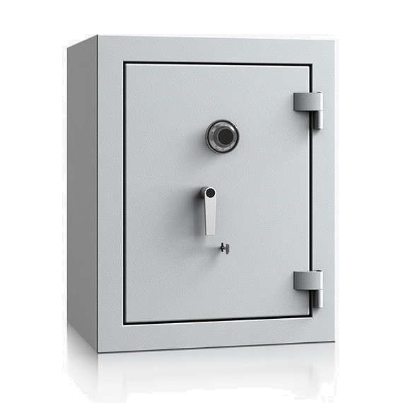 verschlossener Tresor mit Doppelbartschloss und Mechnikschloss