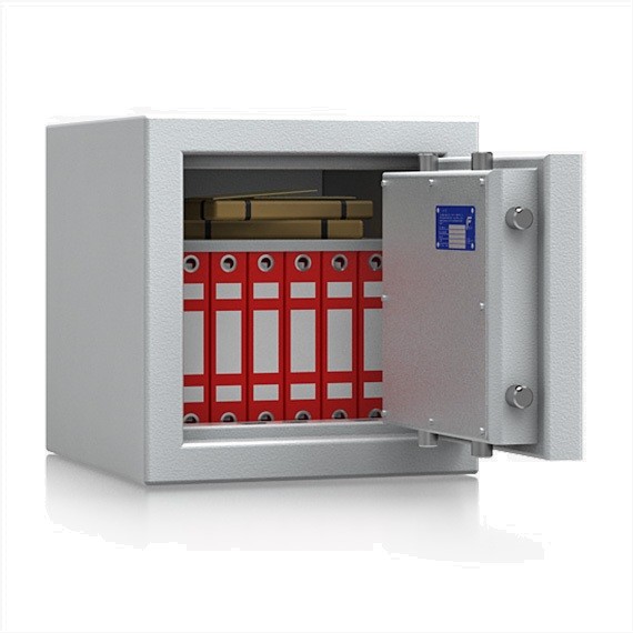 Tresor gefüllt mit roten Ordnern