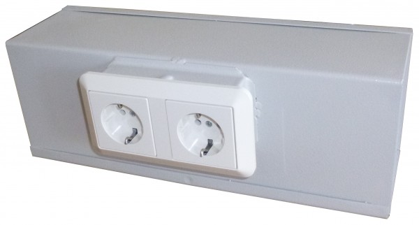 Steckdosentresor in hellgrau mit Blende